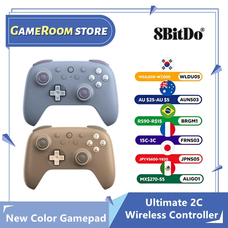 Controle Sem Fio 8BitDo Ultimate 2C, Novo Gamepad Joystick para PC Windows 10/11, Steam, Android, USB, Bluetooth