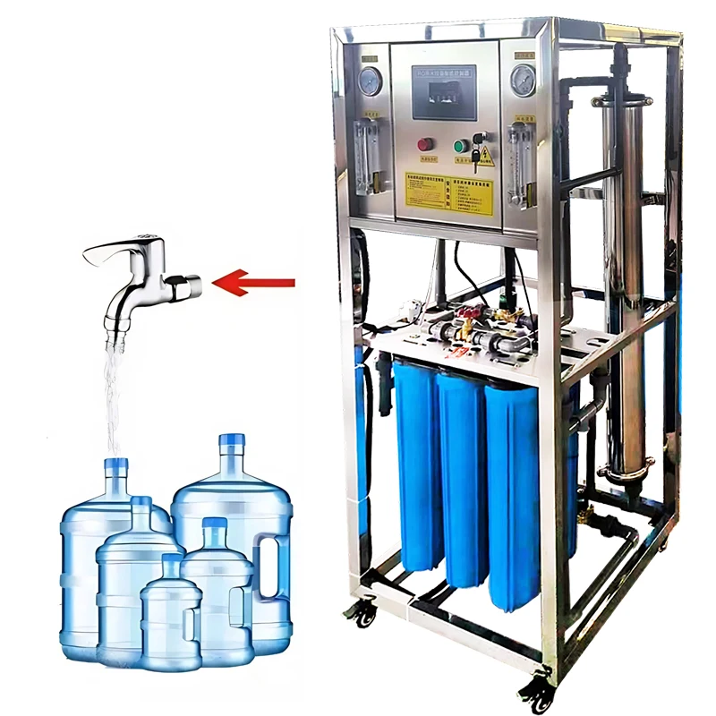 5-stage Reverse Osmosis System Water Treatment Equipment 250L/H RO with New Pump Featuring PP Filter Cotton Activated Carbon