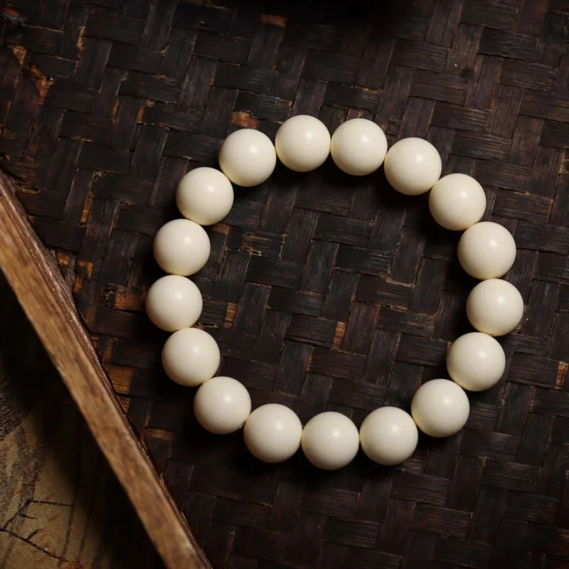 Ivory Nut Carved 12mm * 17 PCs round Bracelet Portable Hand Toy Crafts Buddha Beads Decorations