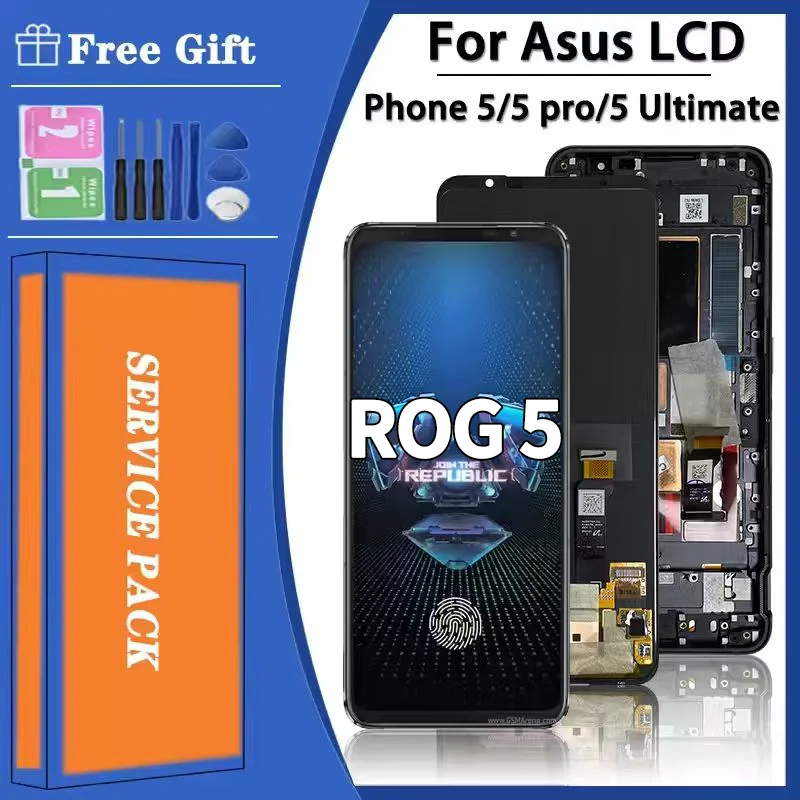 6.78 "amoled para asus rog 5 telefone 5 pro zs673ks display lcd tela de toque digitador assembléia para rog telefone 5 final lcd