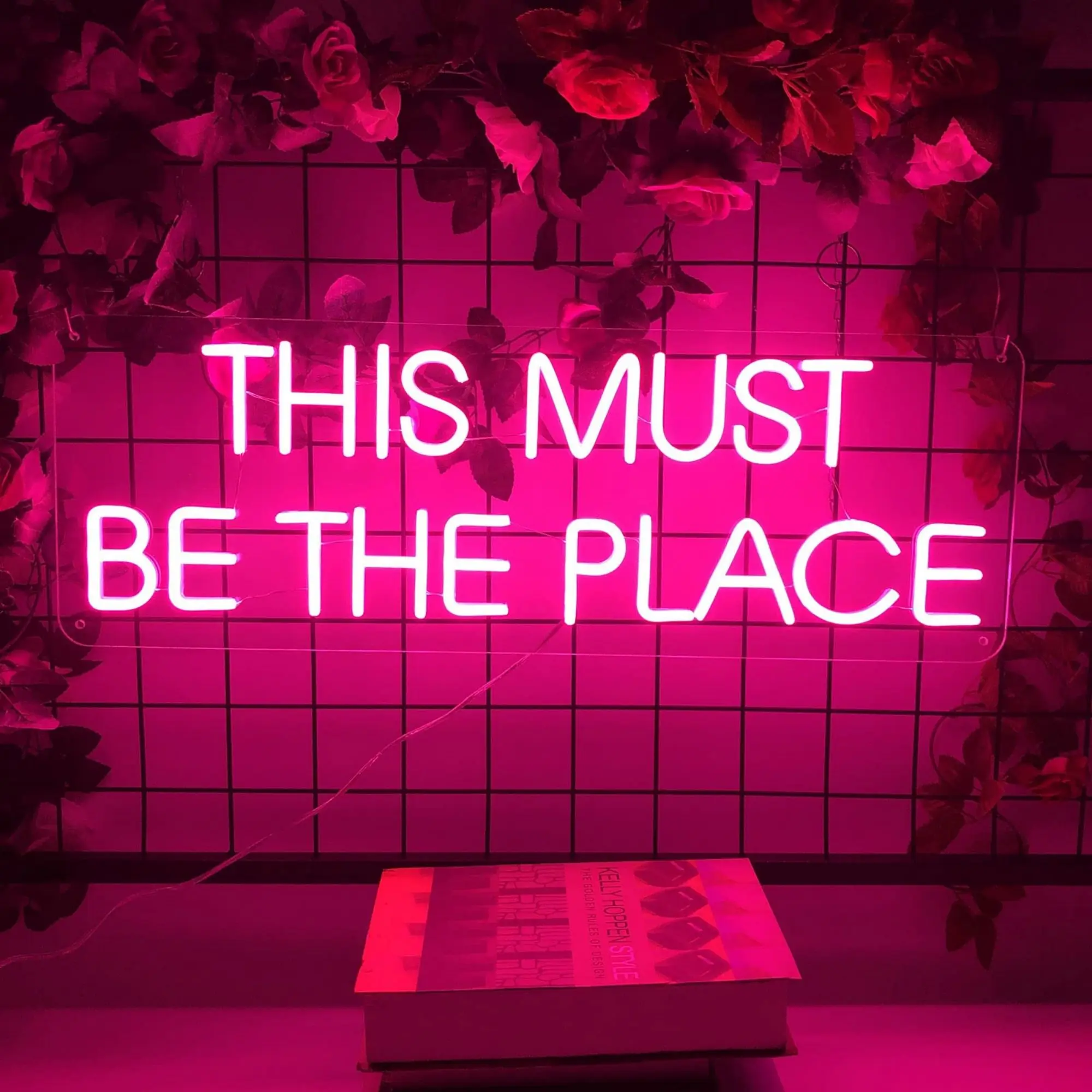 THIS MUST BE THE PLACE Neon Sign Wall Decor USB Dimmable Neon Light for Bedroom Home Bar Party Vanlentine Decor Gift Night Light - view 5