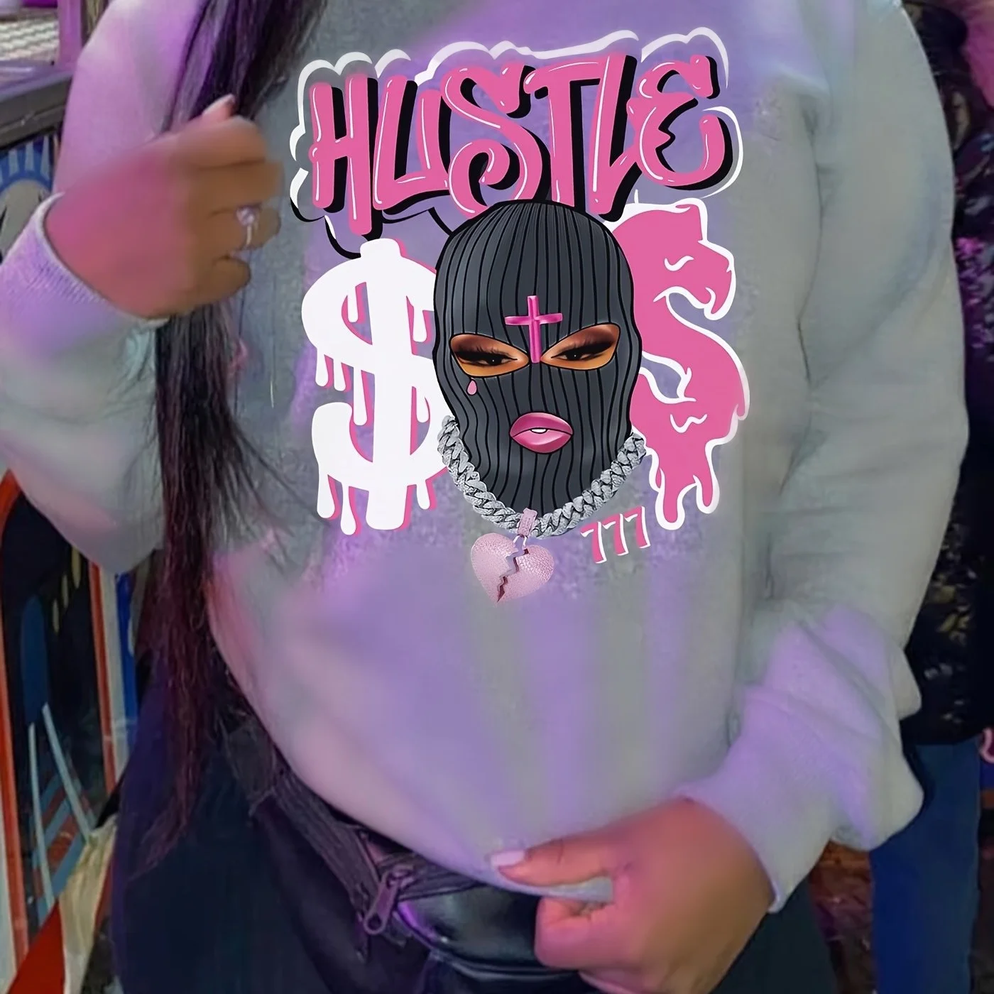 

Autumn and Winter Round Neck Hoodie Y2K American Street Trend Mask Lazy Oversized Women Adult Children 3D Printed Same Style