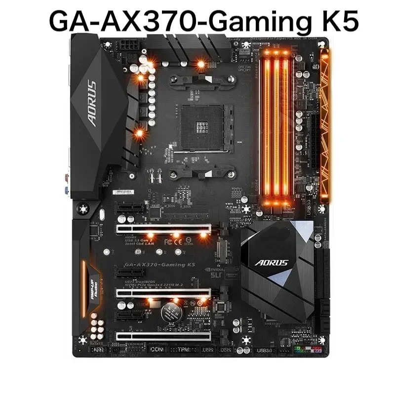 

Для Gigabyte GA-AX370-Gaming K5 материнская плата с разъемом AM4 DDR4 ATX материнская плата 100% протестировано, ОК, полностью работает, бесплатная доставка