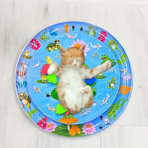 고양이를위한 감각 물 놀이 매트 물 감각 패드 두꺼운 물 감각 Playmat 애완 동물 놀이 감각 장난감 물