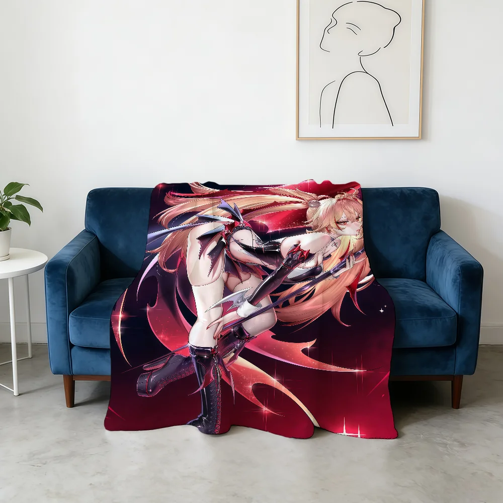 Game Claret Flint Zenless Zone Zero Blanket Flannel Warm Soft Throw Blanket For Room Sofa Childish Birthday Gifts