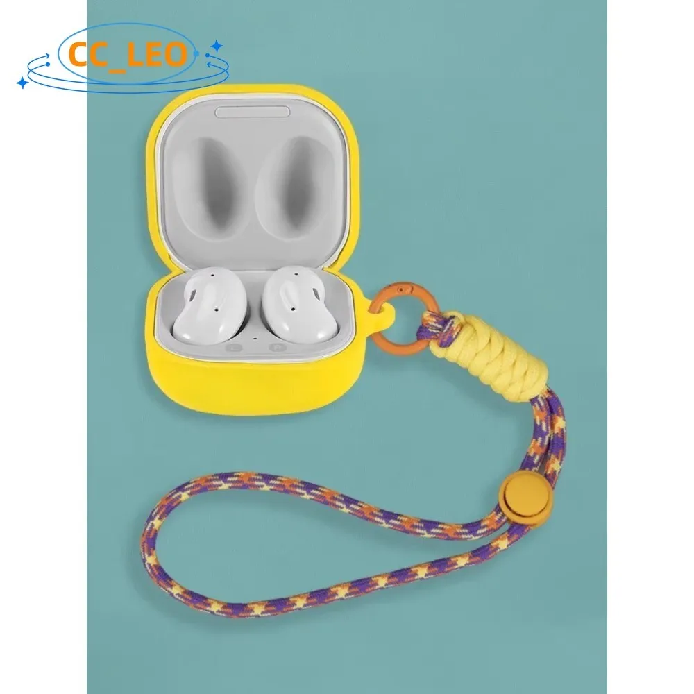 حافظة لهاتف سامسونج جالاكسي بادز كور جالاكسي بادز FE حافظة ناعمة من السيليكون بحبل نايلون سامسونج جالاكسي Buds2 Pro حافظة واقية #5