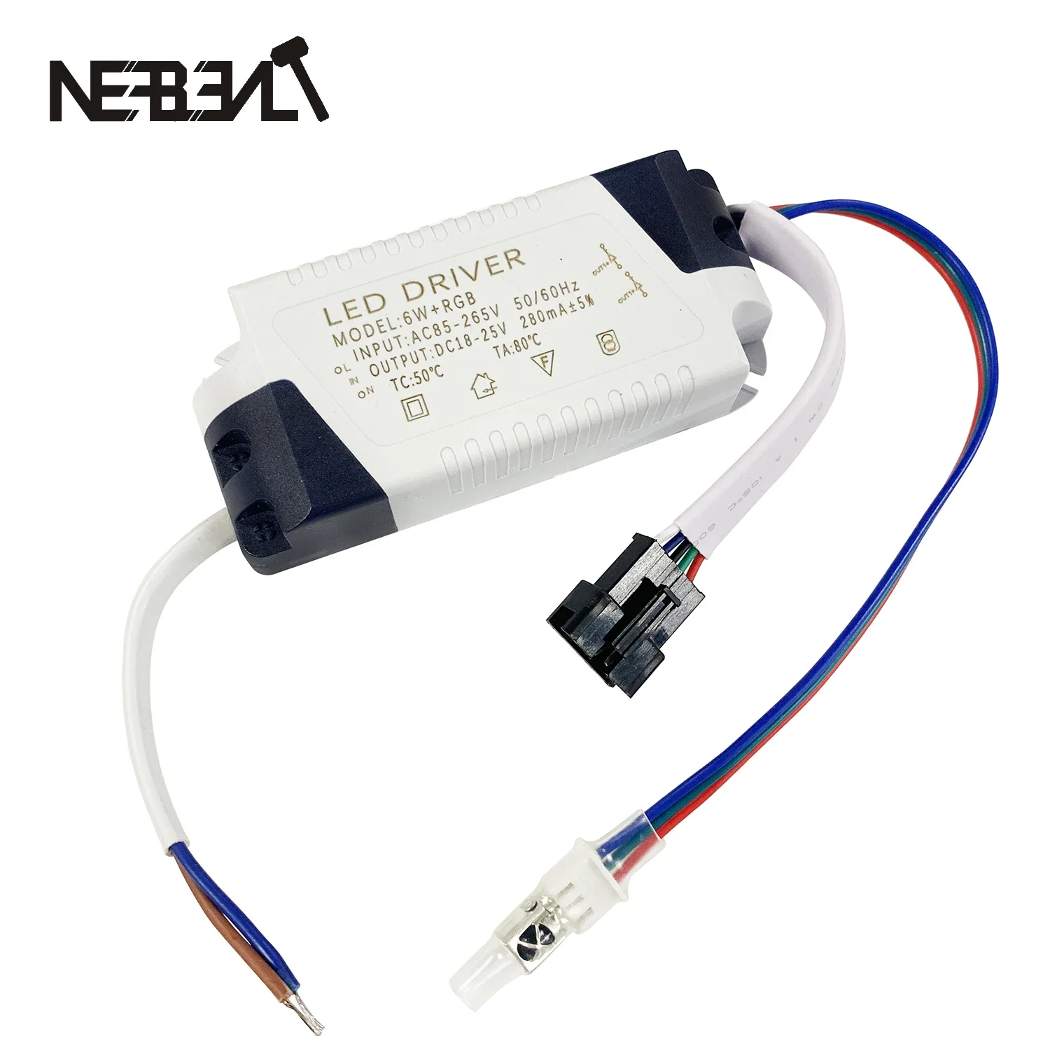led-driver-6w-12w-18w-rgb-transfermer-para-lampadas-de-teto-2-canais-de-saida-280ma-com-5pin-connetor-ir-receptor-cabeca-ac110-265v