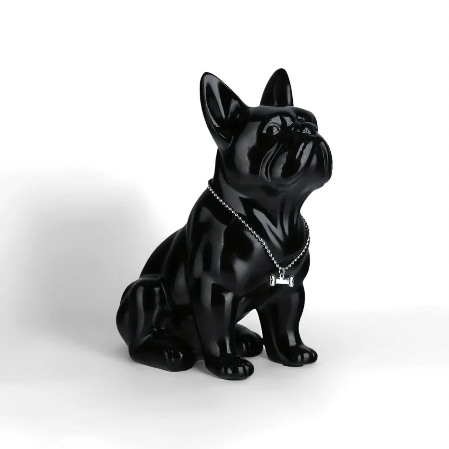 

Adorable French Bulldog Sculpture Home Living Room Bedside Table Decoration Cute Pet Themed Figurine