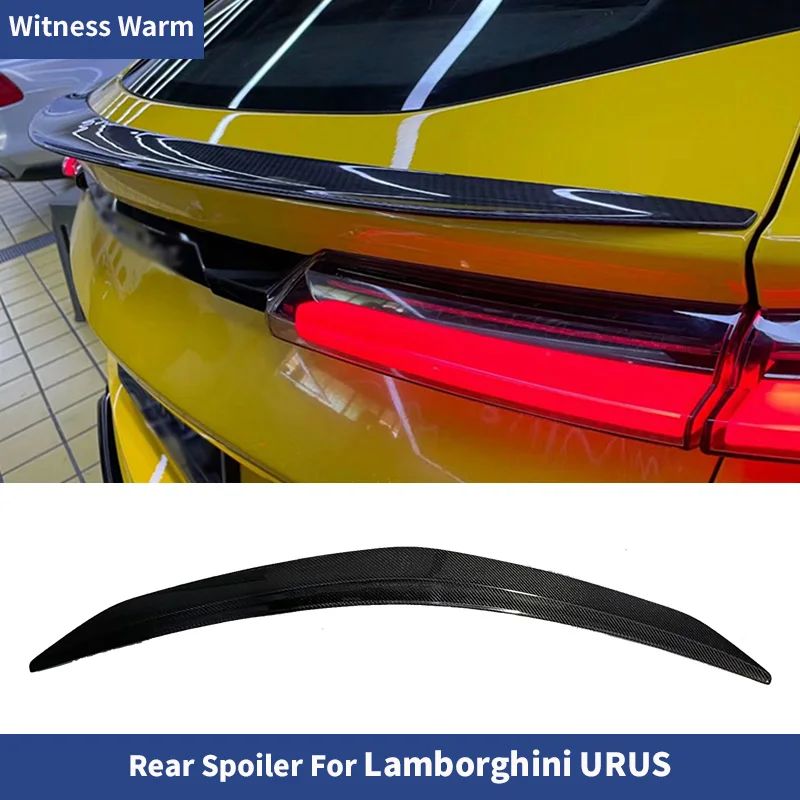 Car Rear Trunk Lip Spoiler Wings Carbon Fiber For Lamborghini Urus 2018-2021