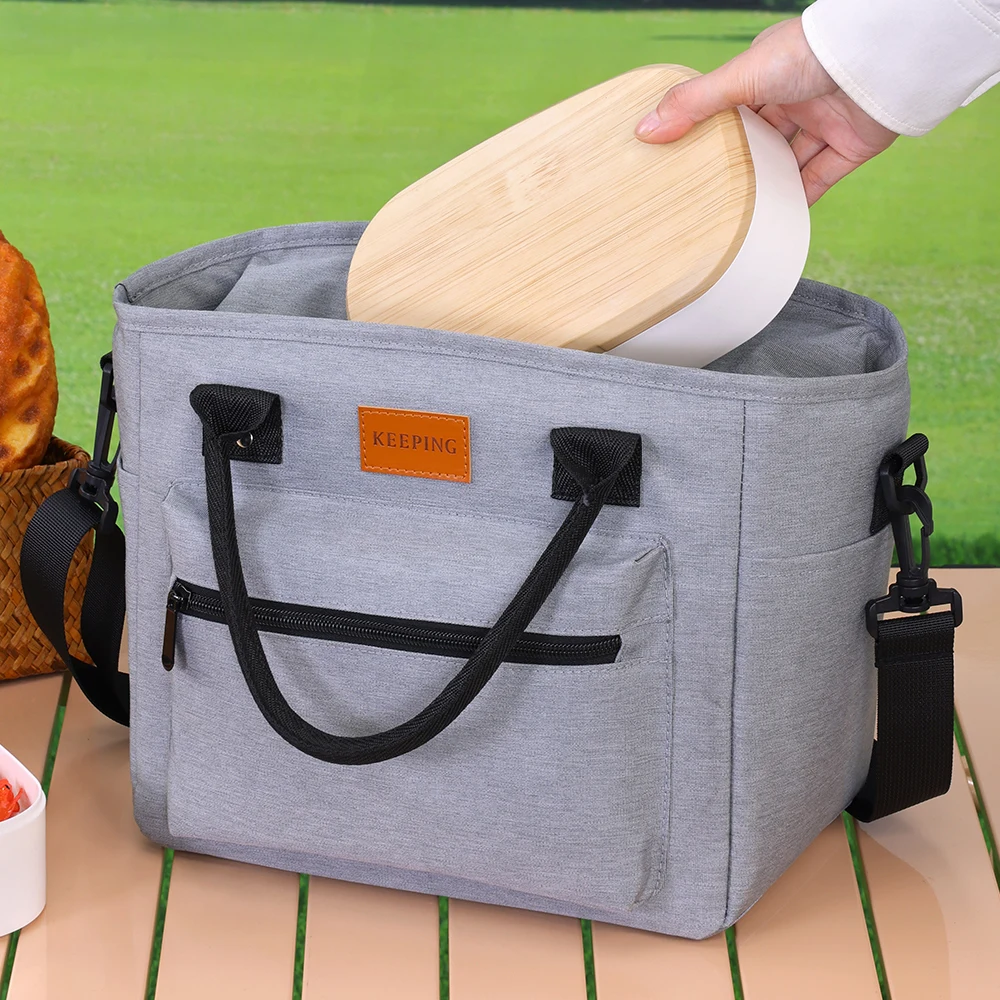 Изолированная сумка для обеда большой емкости, герметичная охлаждаемая сумка-тоут, сумка для обеда, еда, бенто-холодильник, термоконтейнер для хранения