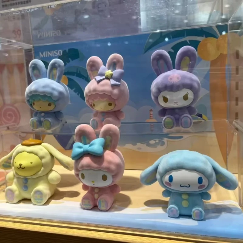 

Аутентичный кролик Sanrio, плюшевая серия, модная слепая коробка, милая модель, декоративное украшение для рабочего стола, детская игрушка, подарок для девочки