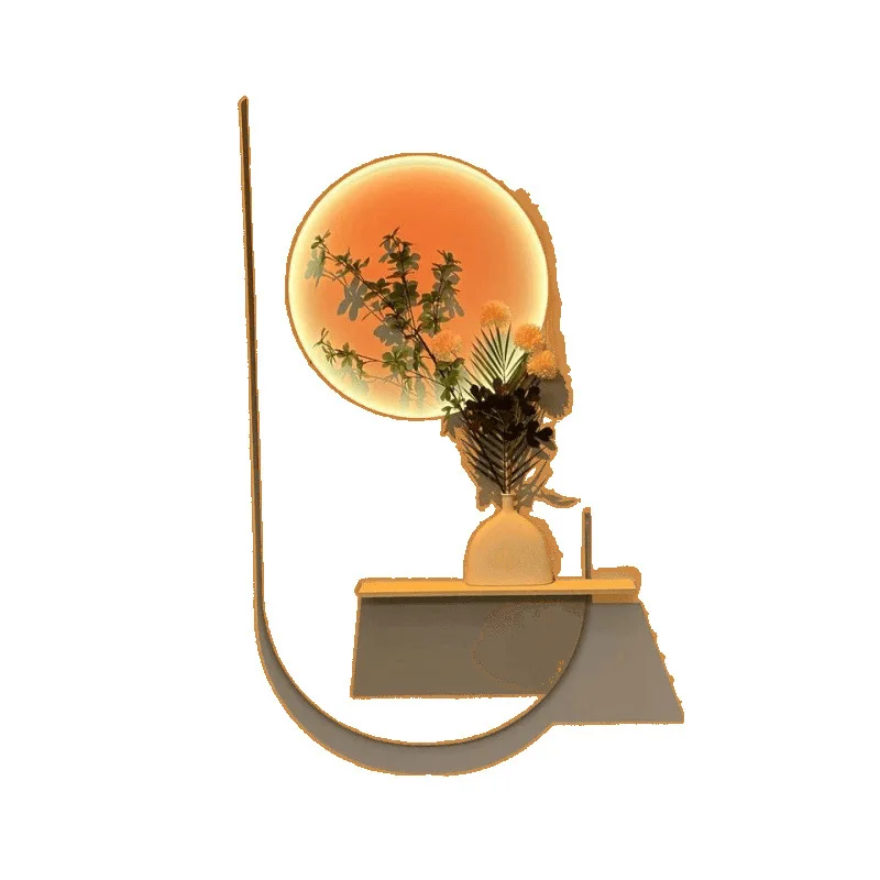 Cream wind entrance entrance decorative painting, sunset lamp painting, sandstone modern three-dimensional texture painting