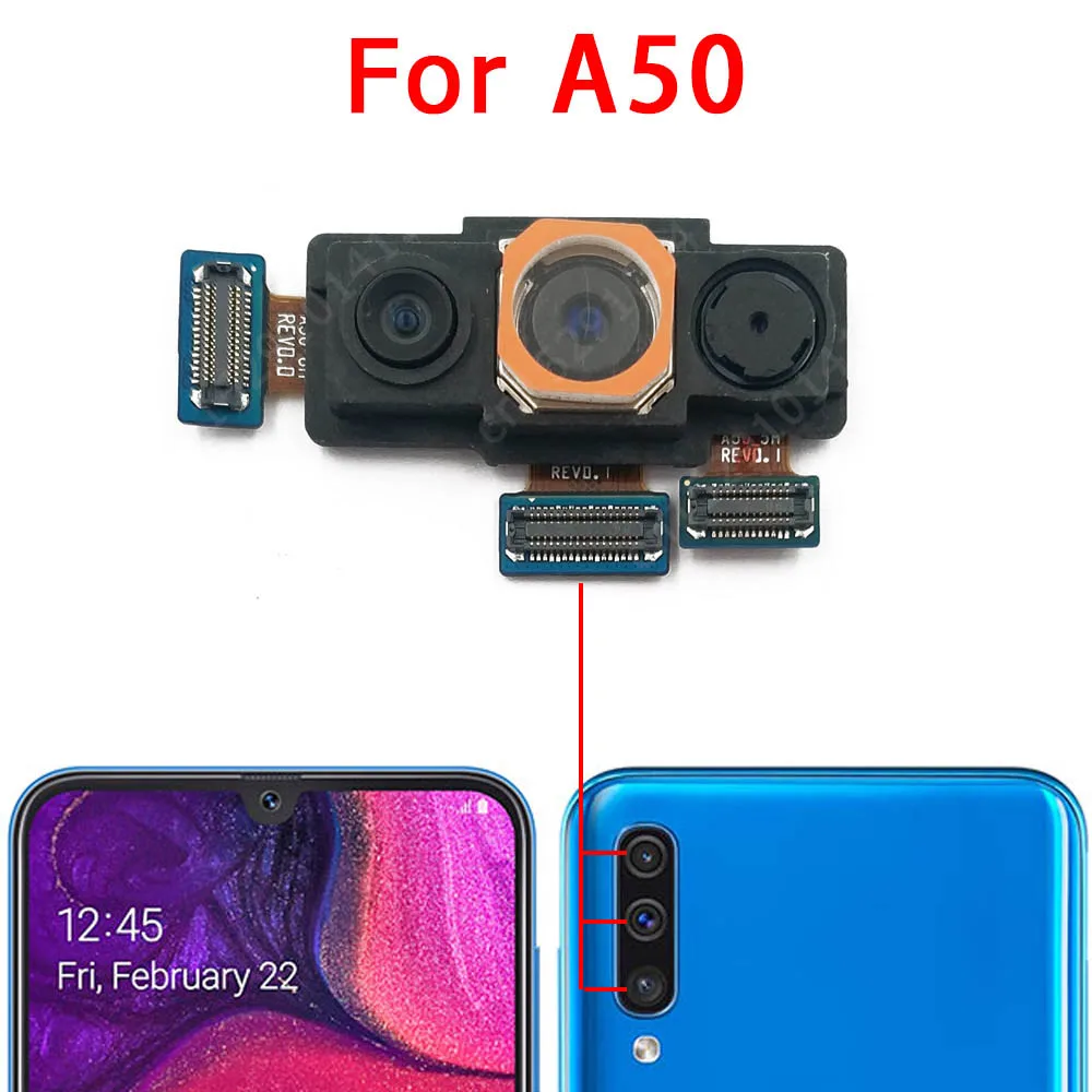 Cámara trasera para Samsung Galaxy A50 A50s A60 A70 A70s A80 A90 A10 A10e A10s A20 A20e A20s A30 A30s A40 piezas del módulo de cámara trasera