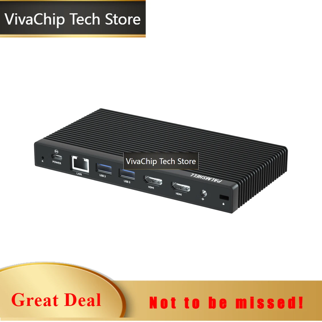 VivaChip TechRadxa Palmshell Slim X4l, N100, Dual 4k Output, 2.5gbps Ethernet, Nvme Ssd, Wi-fi 6e, Feature-packed, Stylish Pocke