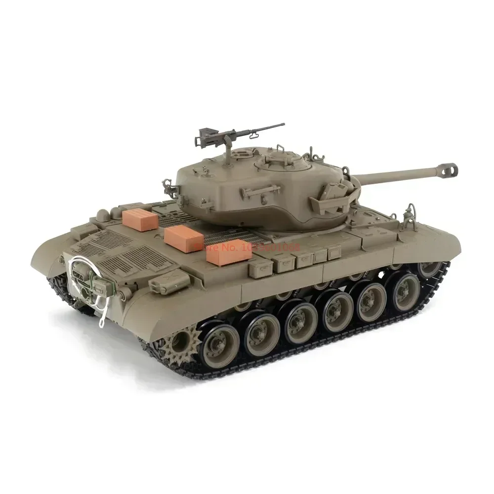 รถถัง Henglong tangki REMOTE CONTROL 3838-1สหรัฐ M26 Pershing ควบคุมระยะไกลของเล่นจำลองรถถังยิงควัน