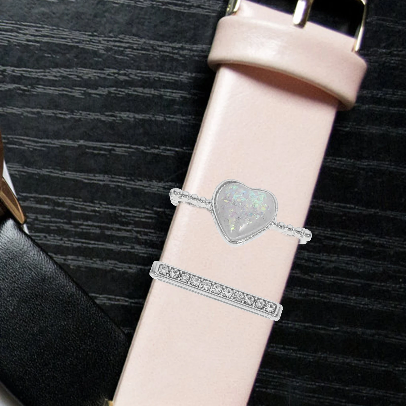 

4Pcs Metal Watchband Ring Charms Eye-Catching Durable Compact Size Watch Strap Loop Decor Watch Band Charms Metal Watchband Ring