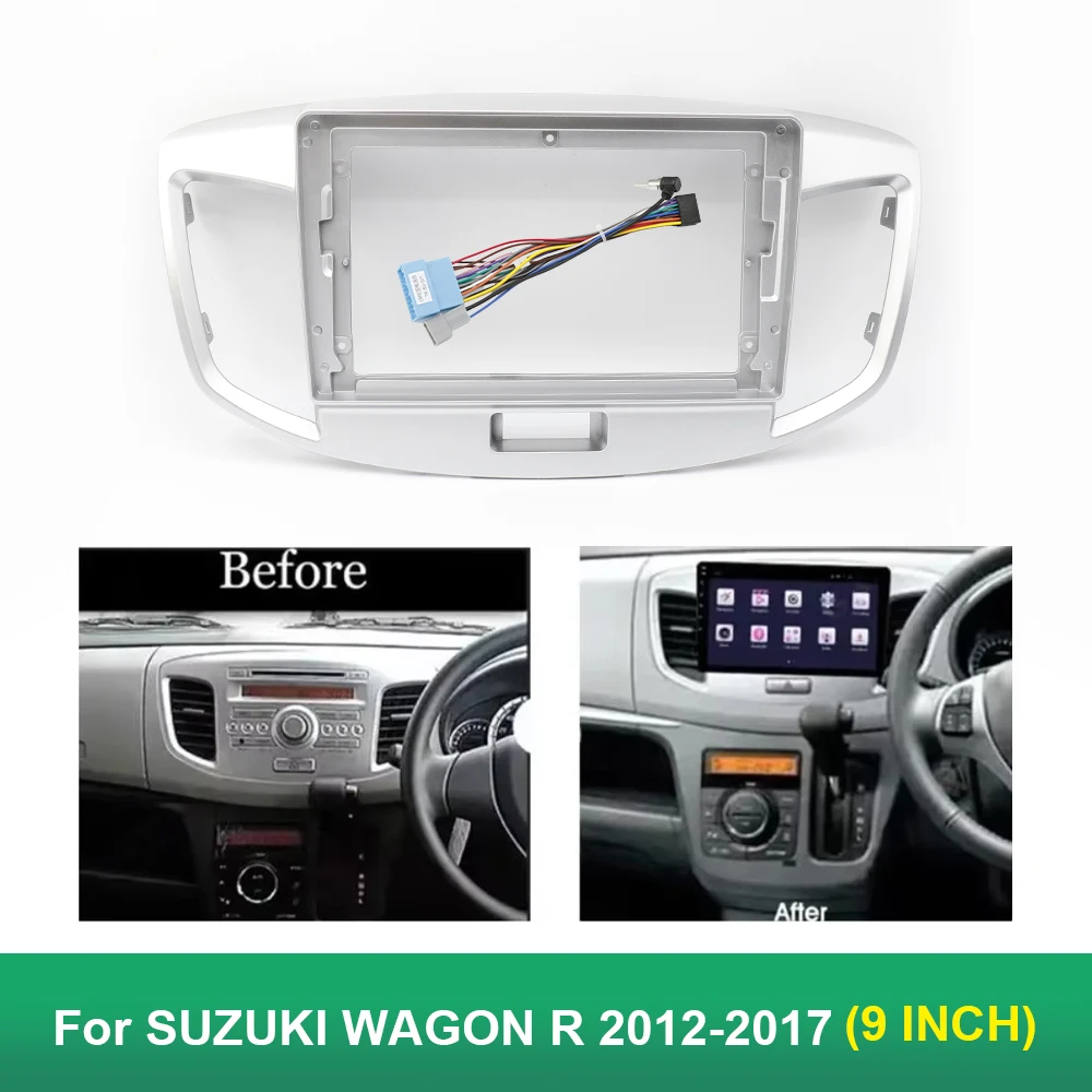 9 Inch Car Frame Fascia Adapter For SUZUKI WAGON R 2012-2017 Android Radio Dash Fitting Panel Kit