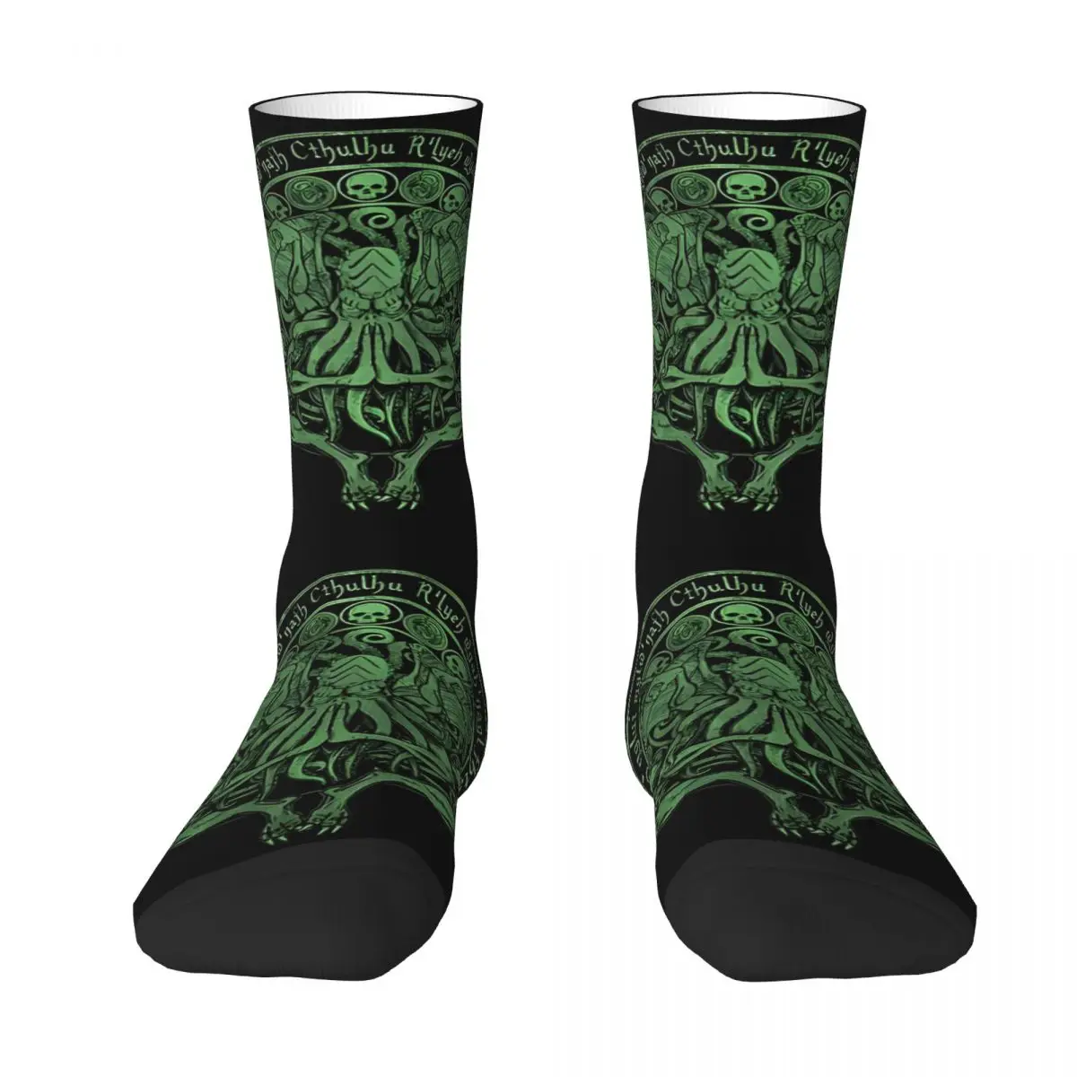 Vintage The Idol Sick Green Variant Cthulhu Men's Socks Unisex Hip Hop Pattern Printed Happy Crew Sock Gift