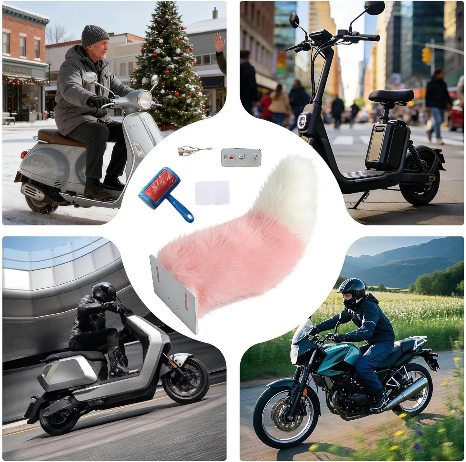 Electric Plush Wagging Tail Rechargeable Remote Controlled Shake Car Motorcycle Decor Funny Fox Ornament Accessory - view 5