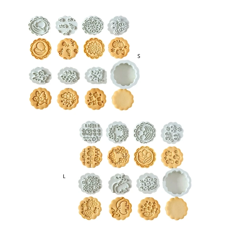 Set of 8 Flower Cookie Molds Plastic Biscuit Making Moulds for Parties Convenient Dessert Baking Supplies Dropsale