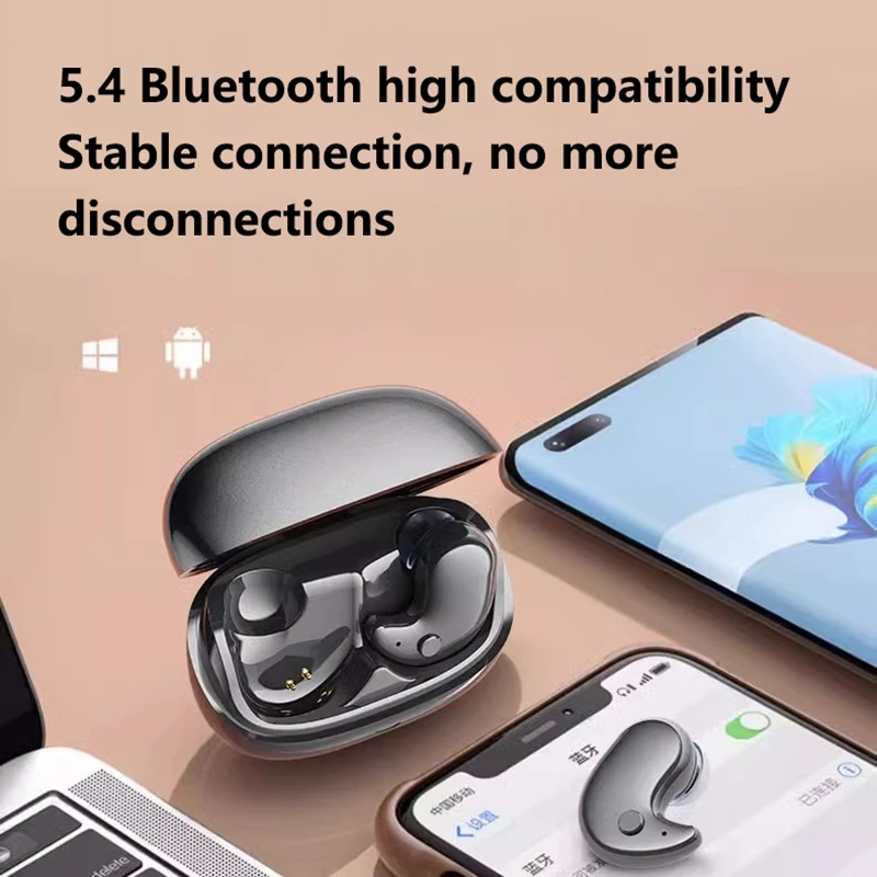سماعات رأس للنوم بلوتوث لاسلكية شبه داخل الأذن، صوت صغير عالي الجودة، عمر بطارية طويل مناسب لأجهزة Android وApple