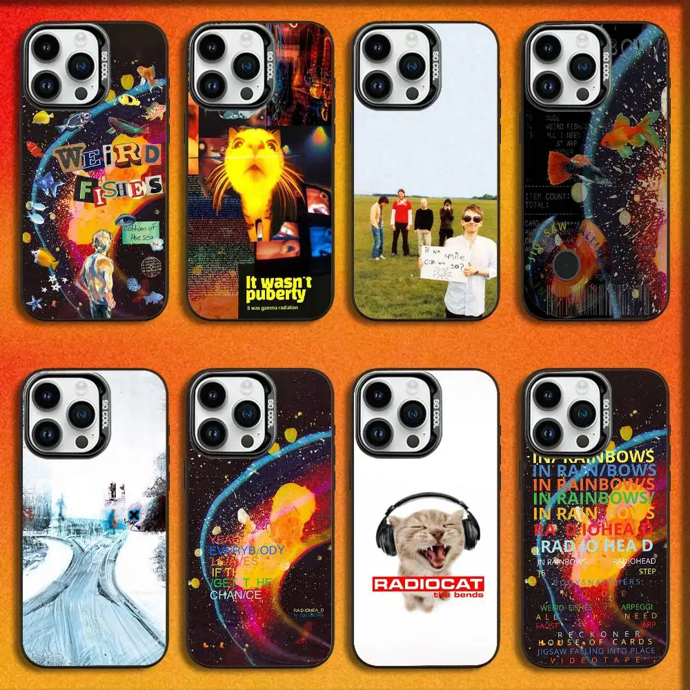 

Phone Case For iPhone 16,15,14,13,12,11,Mini,Pro,E,MAX R-Radiohead Rainbow Fish Cat Black Candy Matte Shockproof Cover