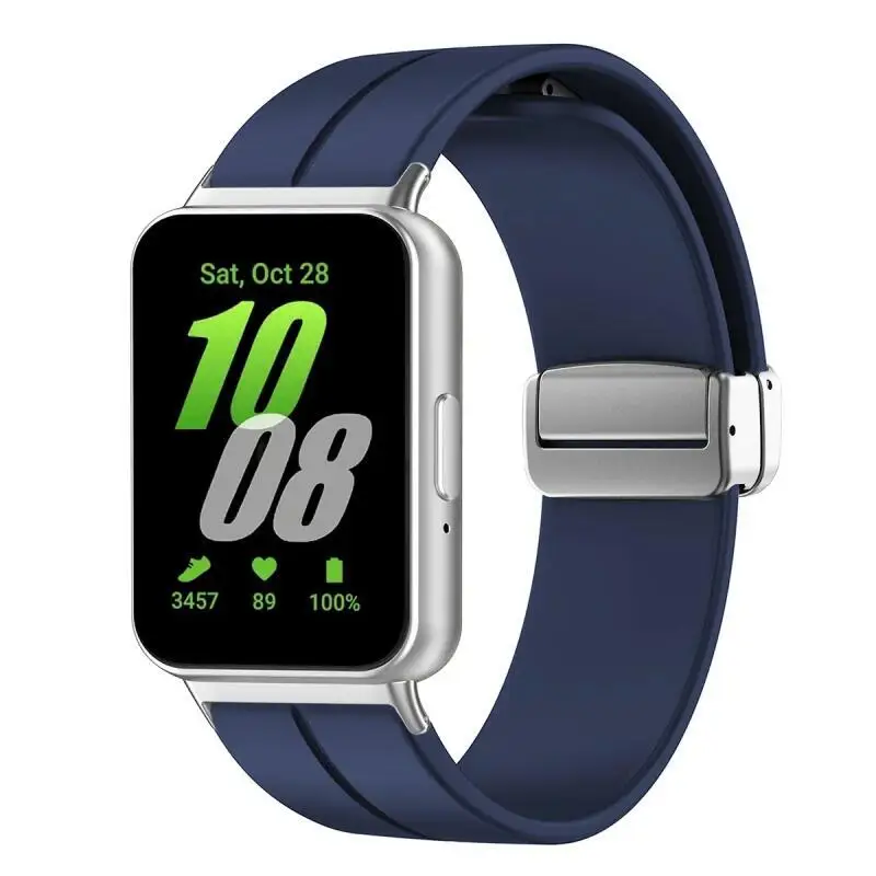 Magnetisches Armband für Samsung Galaxy Fit 3, Metallverbinder, Smartwatch-Armband, Correa Galaxy Fit 3, Silikonarmband-Zubehör – Detail 8