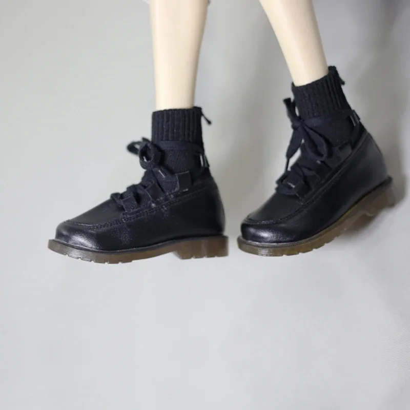 

D04-B038 children handmade toy 1/3 Uncle Doll BJD/SD doll Leather boots with black leather top spliced with tendon soles 1pair