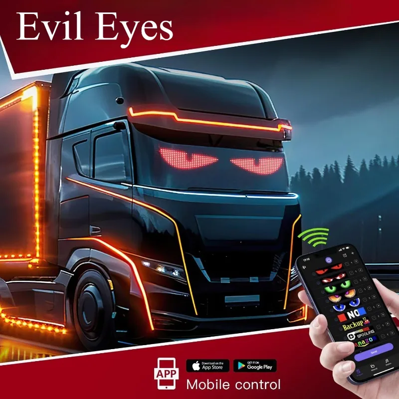 

Devil's Eyes Light Лобовое стекло грузовика Программируемый светодиодный дисплей Прокрутка Знак для окна автомобиля Светодиодная матричная пиксельная панель