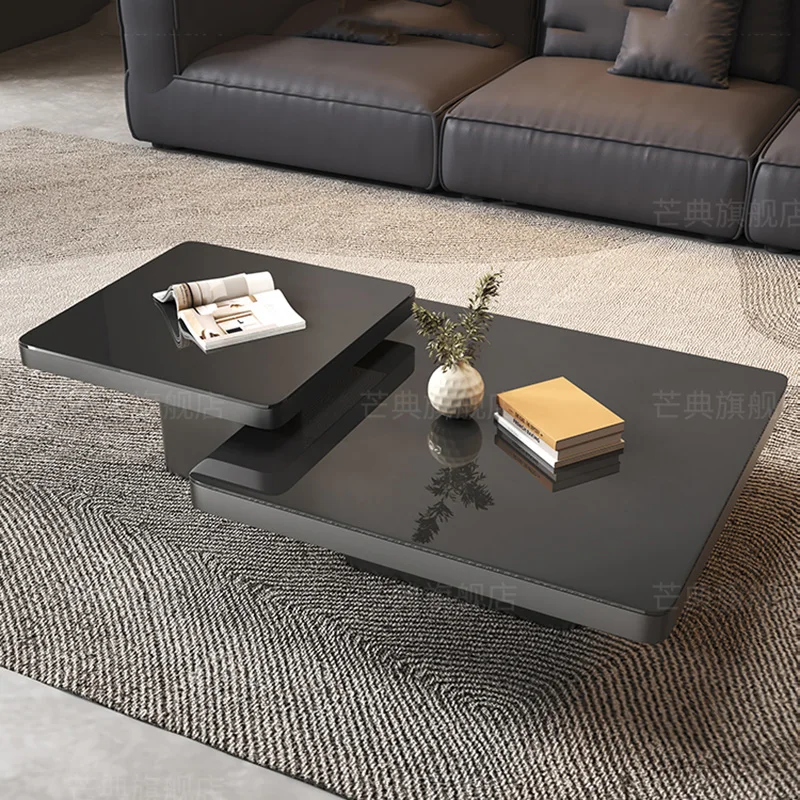 Japanese Black Coffee Table Industrial Luxury Minimalist Coffee Table Square Aesthetic Articulos Para El Hogar Furniture