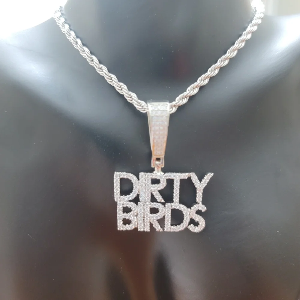 

Hip Hop Customized Mini Size Name Necklace Cubic Zirconia Brush Letters with Rope Chain Hip Hop Pendant For Child Jewelry