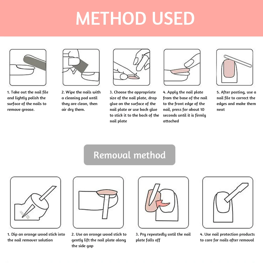 24 pezzi Star Press On Nail Adesivo per unghie rimovibile Stile dolce e delicato Indossabile Pezzo per unghie finito per salone di casa per ragazza