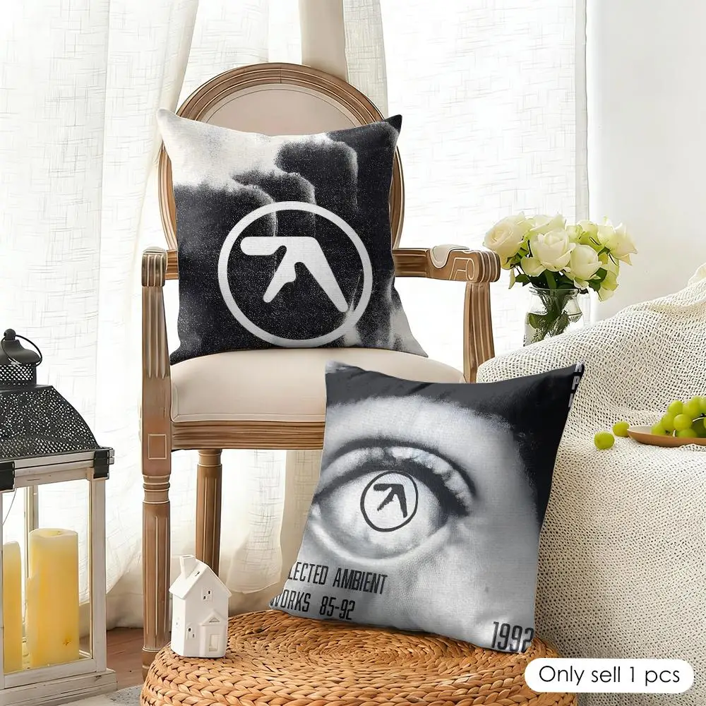 Music Band A-Aphex T-Twin Cushion Cover Organic Linen Square Pillow Case Durable Non-Allergenic And Kind To Skin