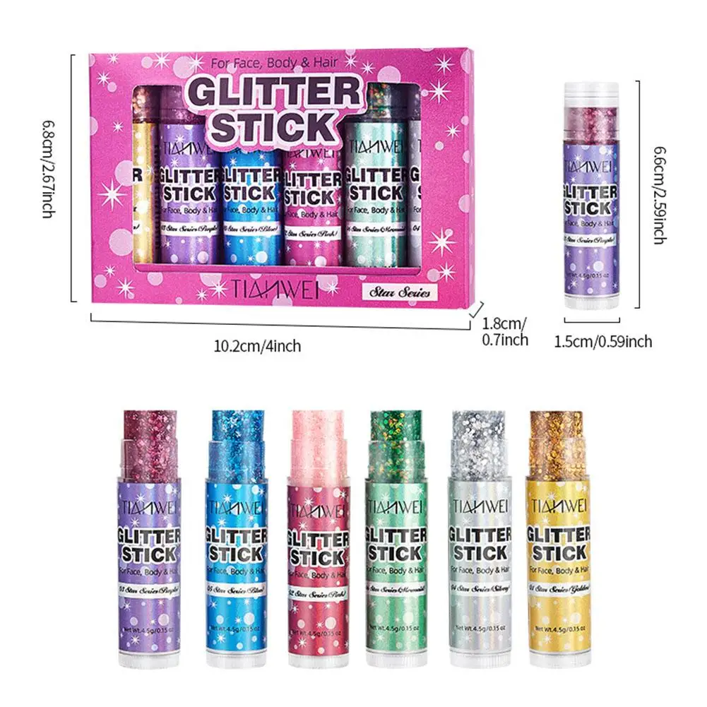 Glitzer-Pailletten-Stick Funkelndes Gel Schimmerndes Langanhaltendes Gesichts-, Lippen-, Haar-, Körper-Make-up für Party, Festival, Bühne, Kosmetik-Creme-Gel Neu – Detail 18