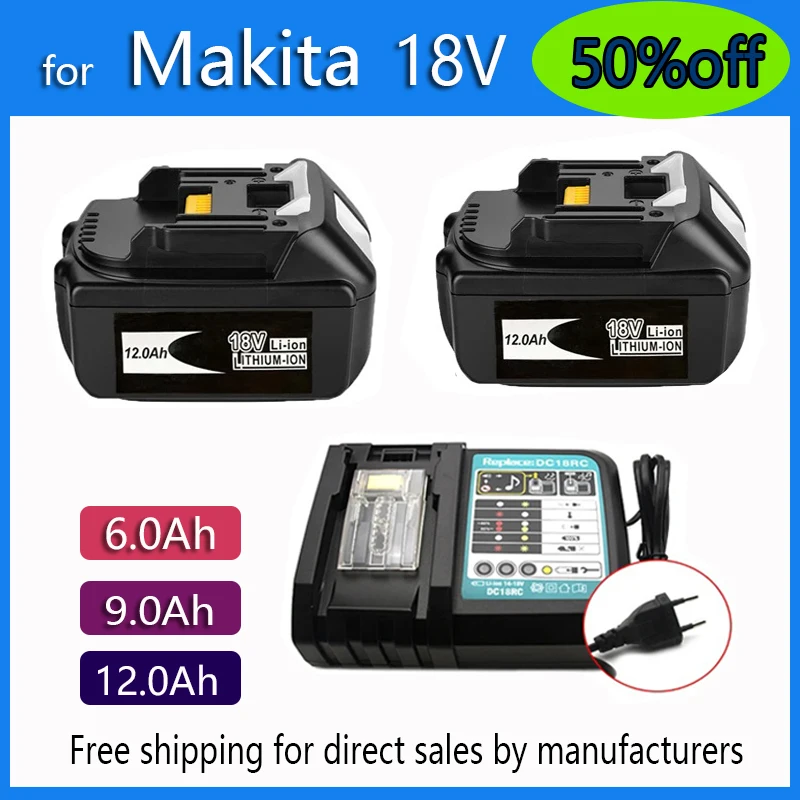 Battery 18v for Makita BL1850 BL1860 BL1850B BL1840 BL1830 screwdriver battery & charger 18v Replacement Power Tool Batteries