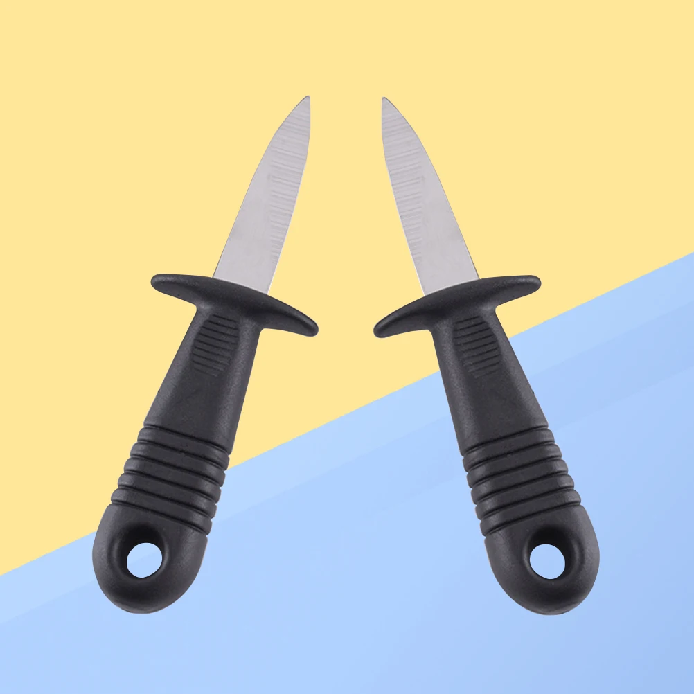 

2pcs Oyster Shucker Stainless Steel Blade Plastic Handle Kitchen Tool Clam Scallop Shellfish Opener Seafood Utensil Easy Grip