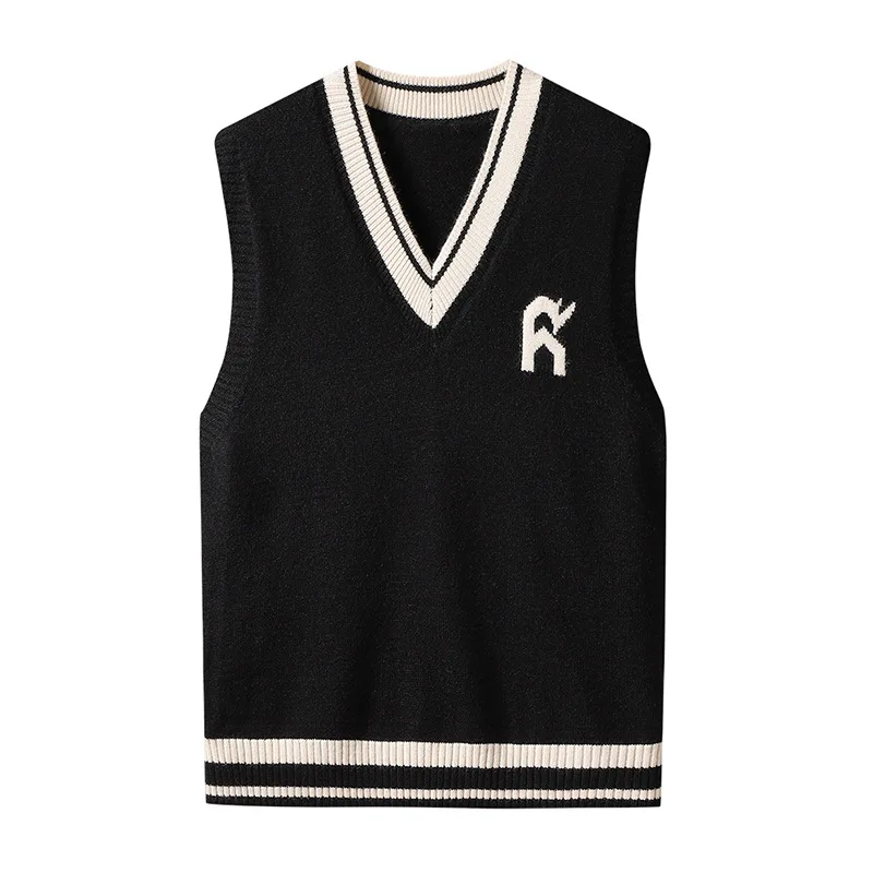 

Осенний повседневный свитер больших размеров 7XL, новый модный мужской свободный пуловер в японском студенческом стиле с v-образным вырезом, жилет.