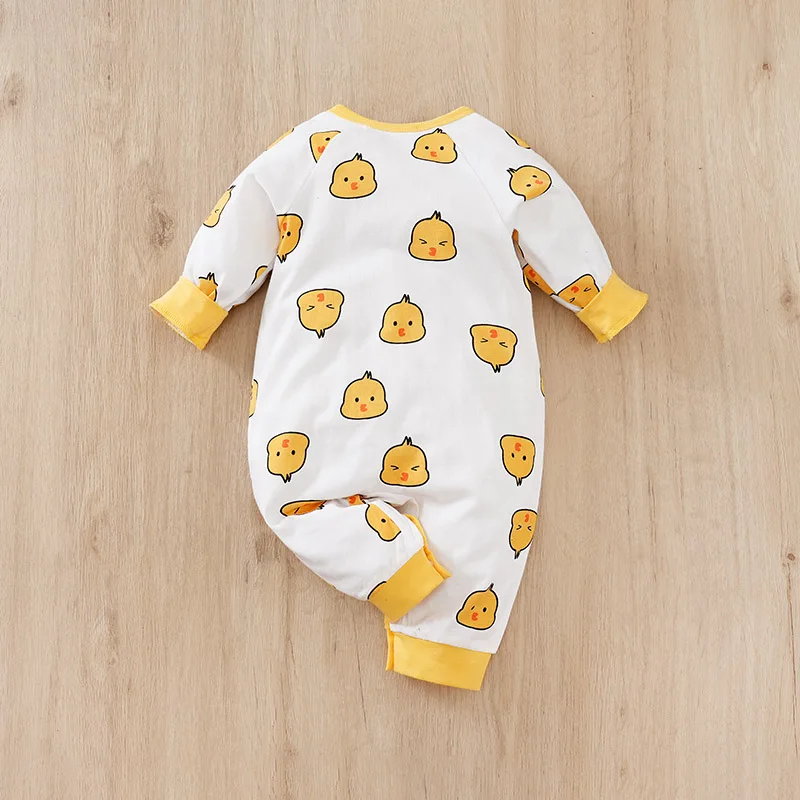 Chick Printed Clothes 0-18 months LT1Boy Girl Cartoon Romper Cotton Baby Newborn Toddler Spring Autumn Baby Jumpsuit Long Sleeve