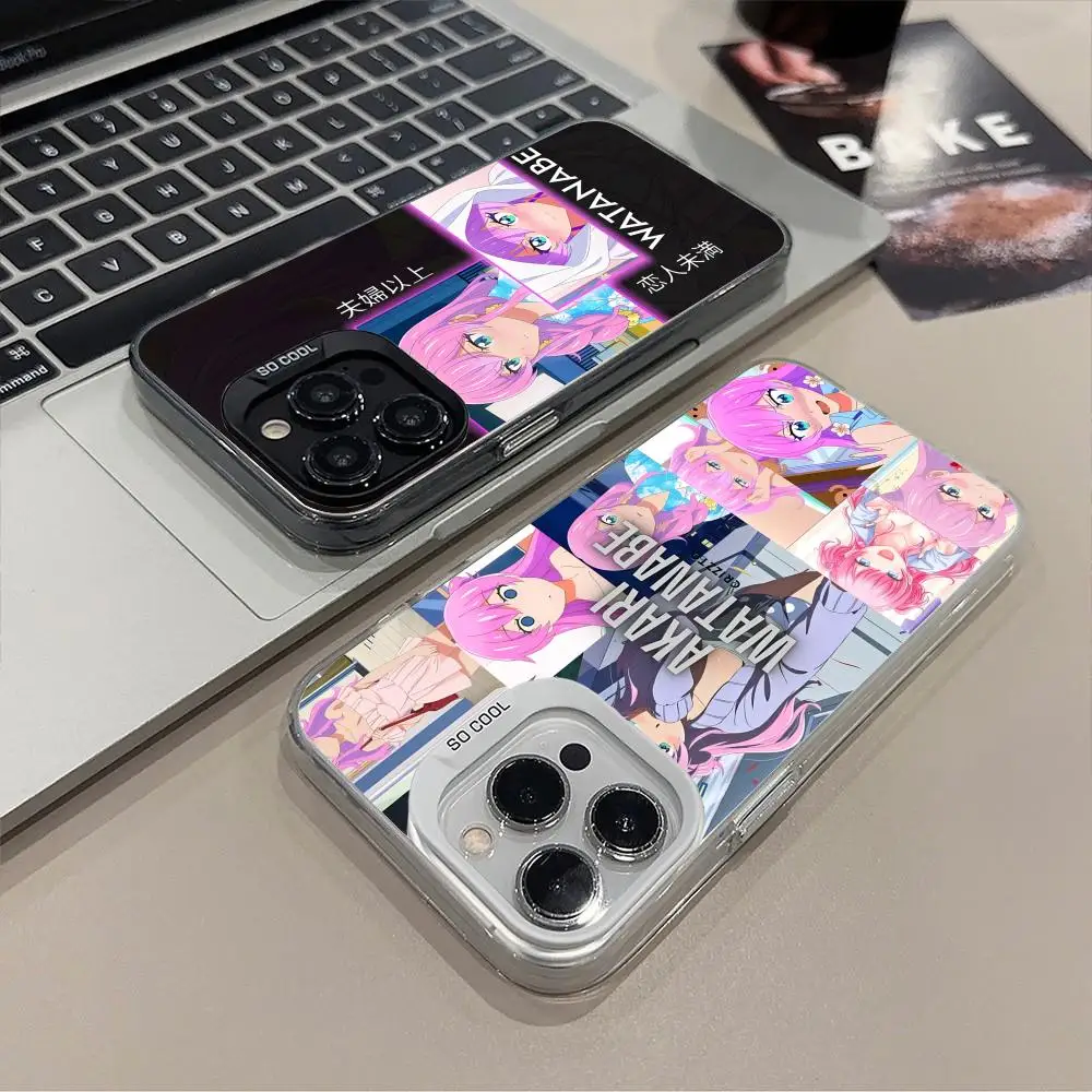 

Милый чехол для телефона Akari Watanabe для iPhone 16, 15, 14, 13, 12, 11 X XR XS 8 7 Pro Max Plus, цветной полупрозрачный красивый чехол, роскошный