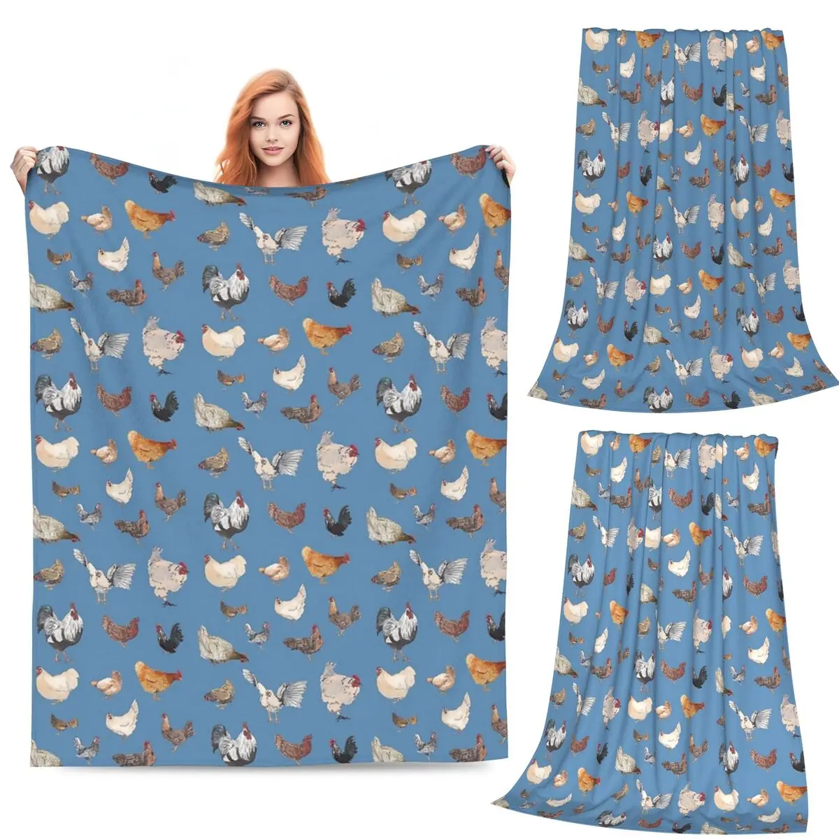 

Одеяла с принтом Chicken Happy, фланелевые одеяла для дивана, многофункциональные пледы для дома, спальни, офиса, покрывало, одеяло