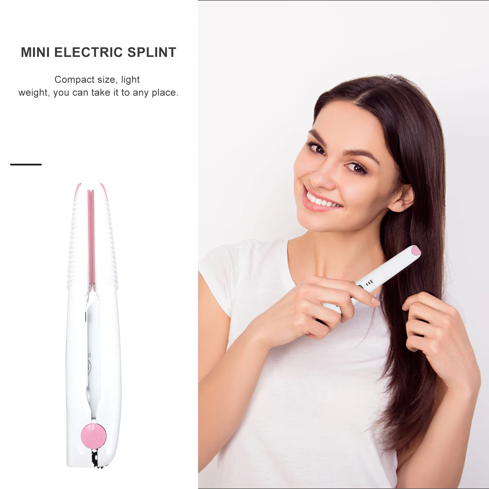 

Portable Hair Straightener Curler Rechargeable Cordless 3 Temperature Controls Compact for Travel Comfort Grip