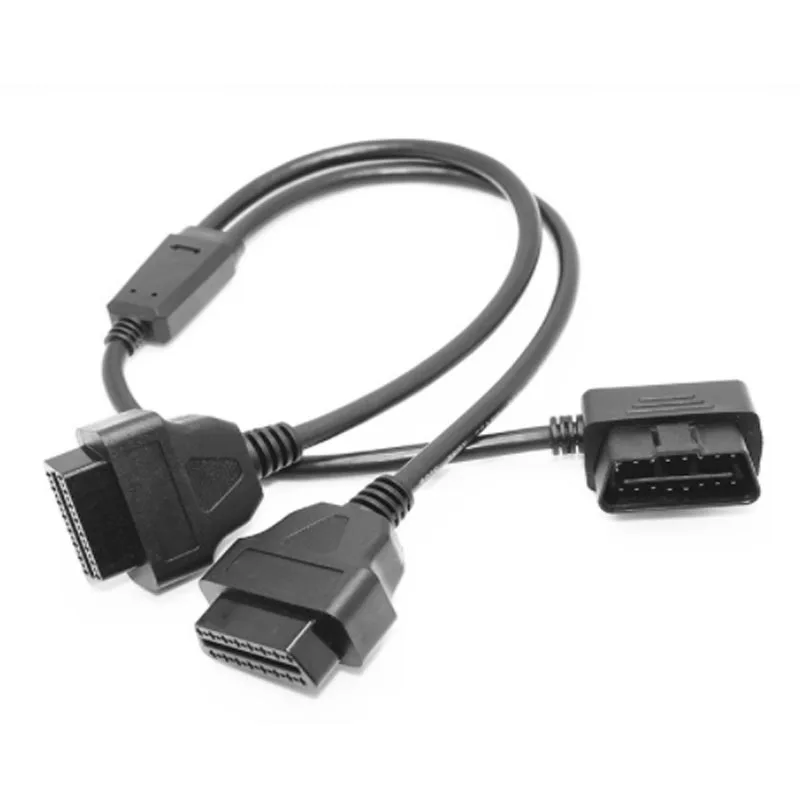 30/50 سنتيمتر obd كابل obd2 1 إلى 2 الفاصل سلك محول سيارة obdii سيارة ذكر إلى أنثى تمديد الحبل للسيارات obd2 الخائن