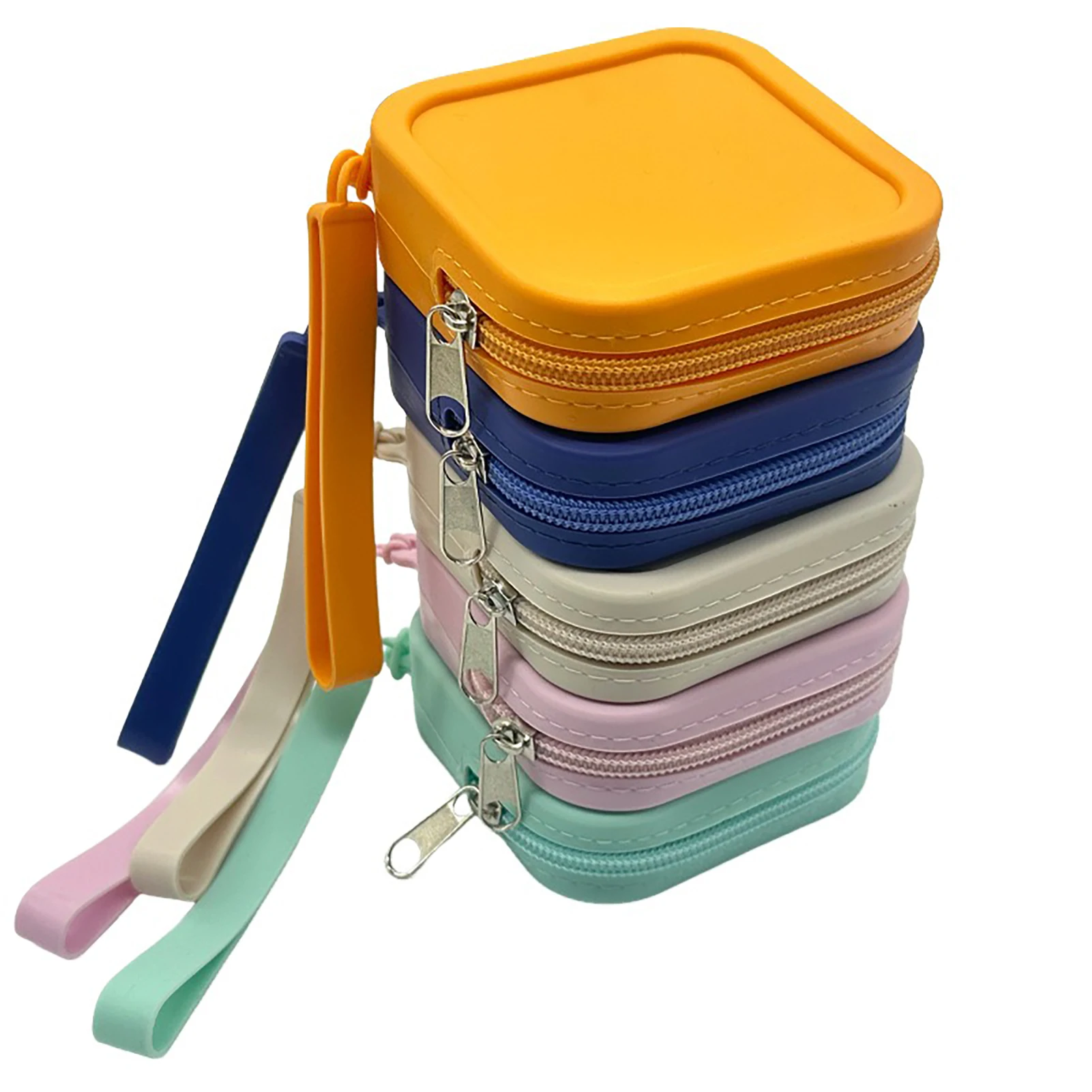 Silicone Coin Storage Small Pouch Waterproof Zipper Coin Purse Headphone Storage Pouch Travel Carry Bag Sewing Thread Storage