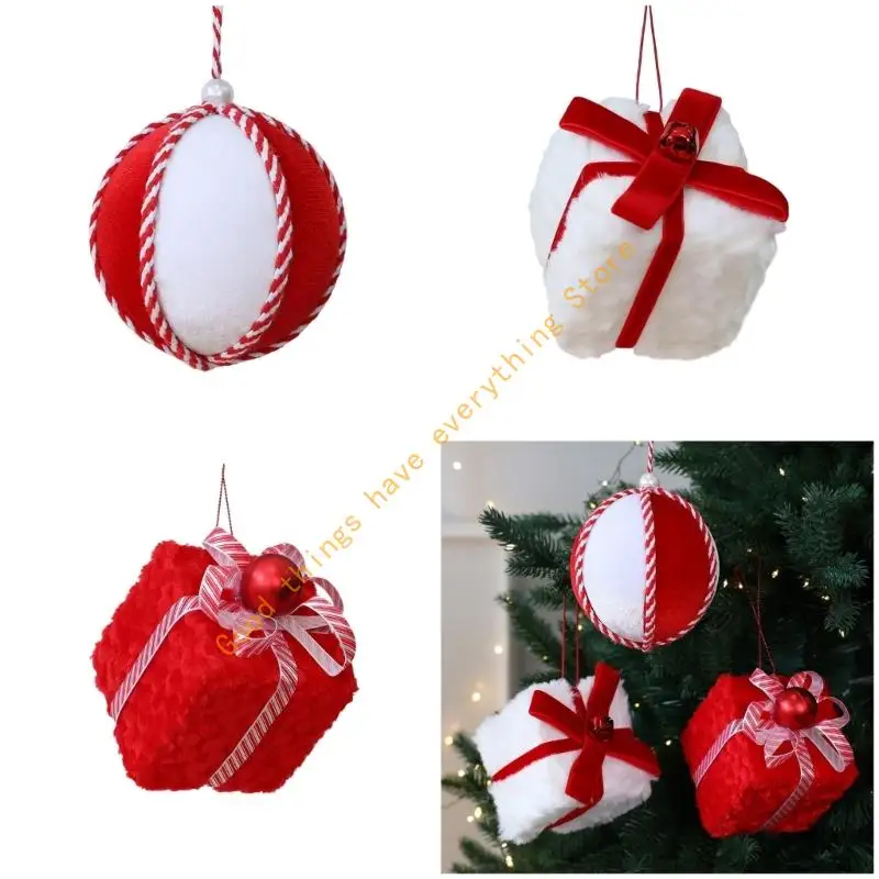 

Soft Velvety Christmas Tree Decors Holiday Hanging Ornament Lightweighted Storage Friendly Party Supplies 55KF
