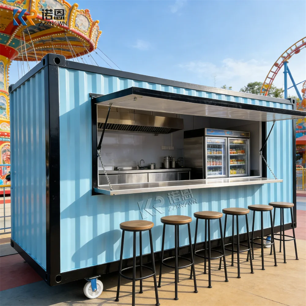 Prefab Mobile 20FT Folding Coffee Shop 40FT Expandable Container Restaurant Kiosk Container Cafe Bar For Sale