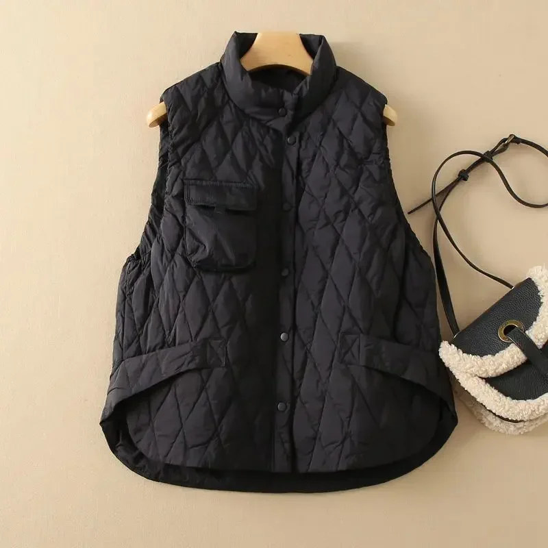 2025 Autunno/Inverno nuove donne giù gilet di cotone colletto allentato pendolari canotta corta oversize