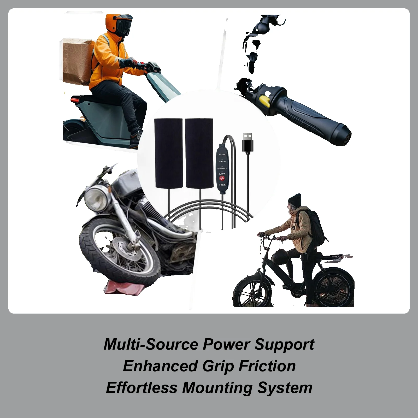 

Чехлы на ручки мотоцикла, 3-температурный обогреватель, регулируемый портативный обогреватель для езды на открытом воздухе, поездки на работу, туризм, ежедневно