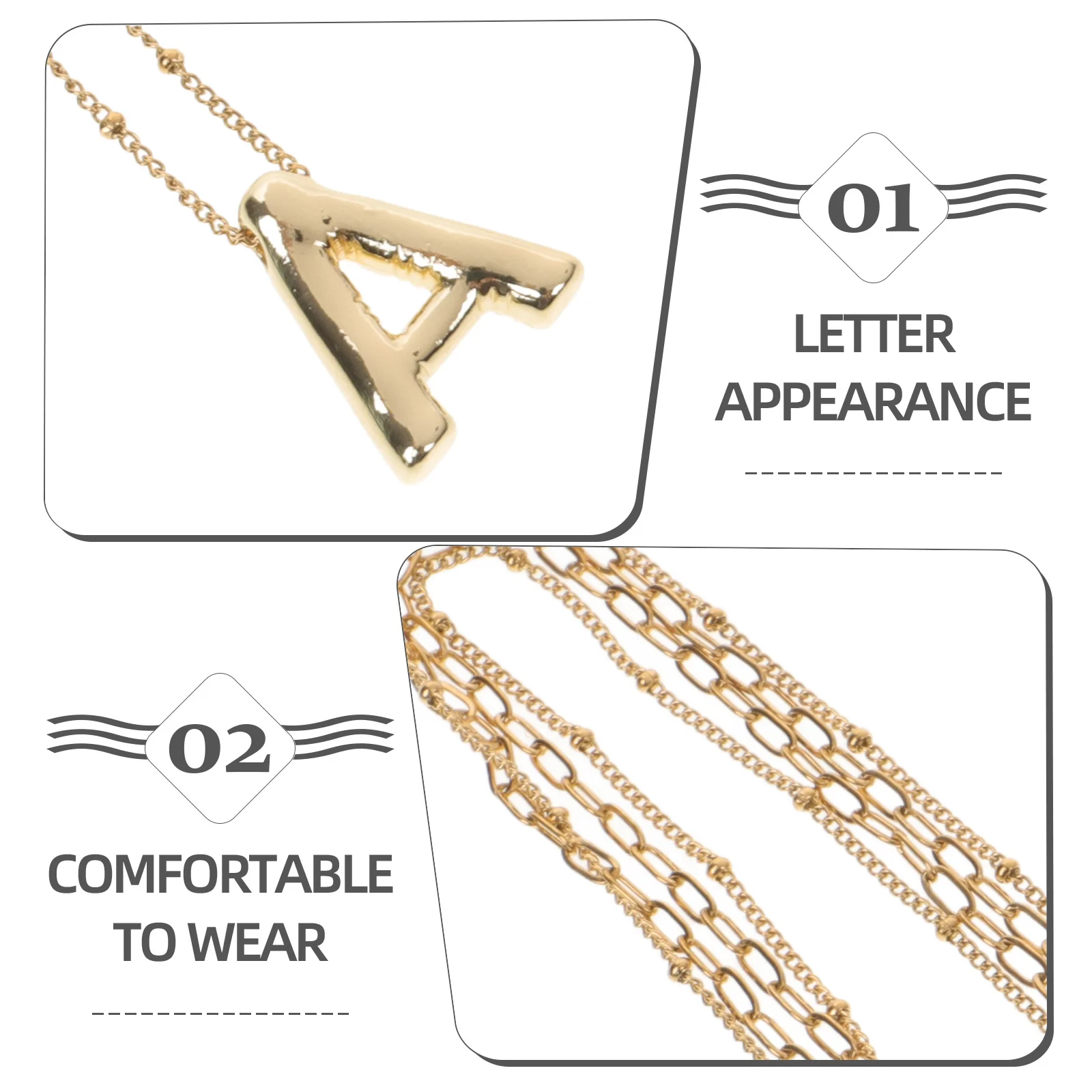 

Letter A Pendant Necklace for Women Delicate Lightweight Alphabet Charm Jewelry Stylish Chain Necklace for Daily Wear Party