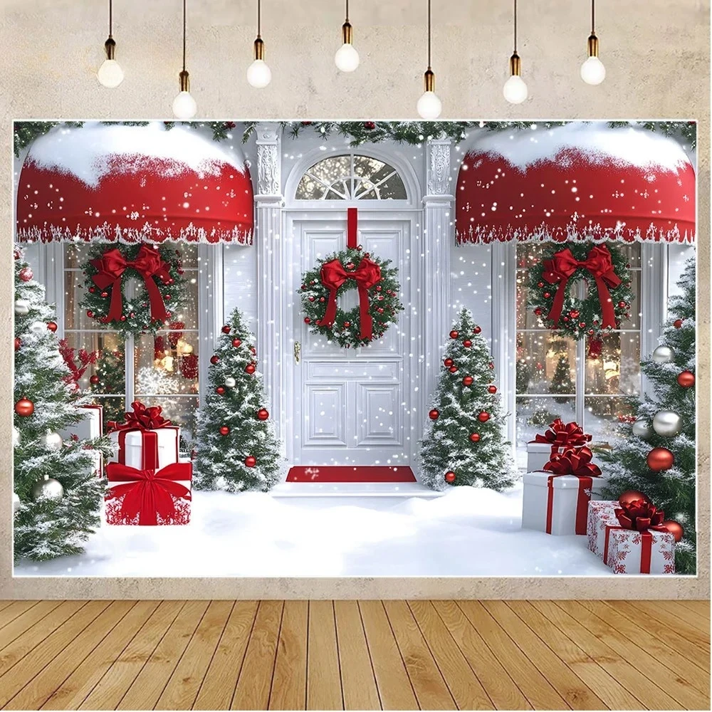 

Christmas Party Backdrop Family Decor Banner Deer Winter Warm House Children Portrait Photography Background Studio Props