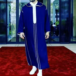 Vêtements traditionnels musulmans pour hommes, robes arabes à manches longues, Thobe Jubba, Moyen-Orient, Cadeaux pour mari, Eid, Nouveau, 2025